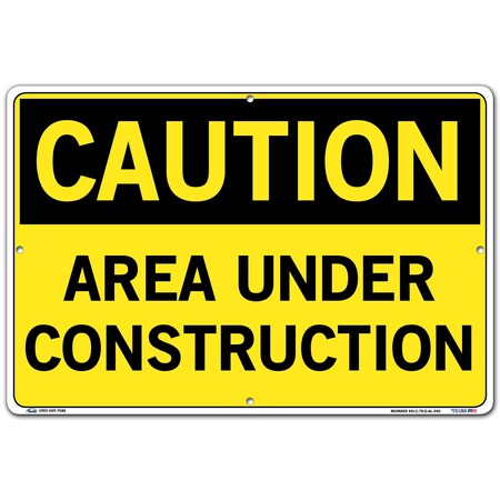 Vestil Aluminum Sign, 12-1/2" Height, 18-1/2" Width, Aluminum, Rectangle, English SI-C-78-D-AL-040